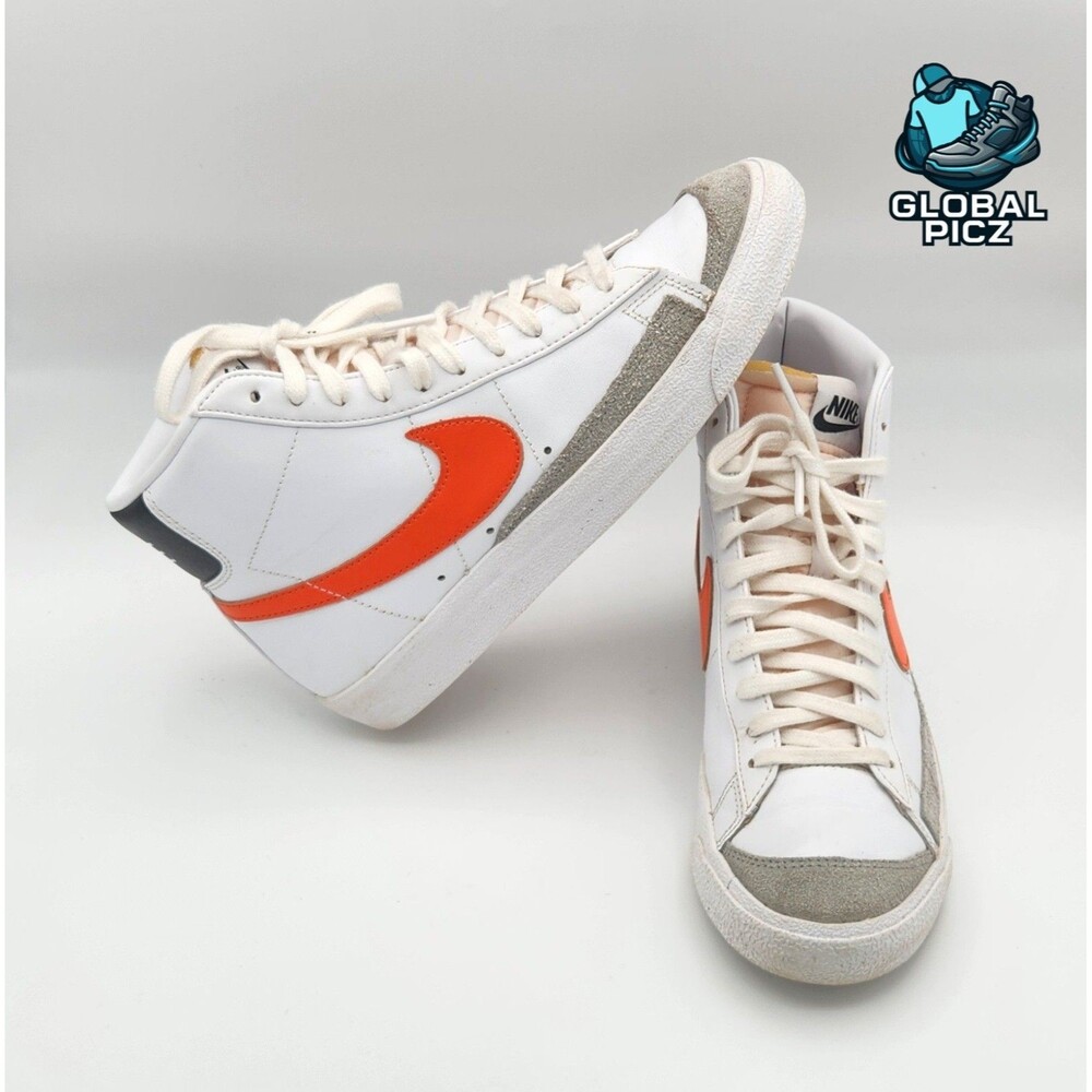 Nike Blazer '77 Vintage Mid White Safety Orange 2023 BQ6806-123 Men's size 8